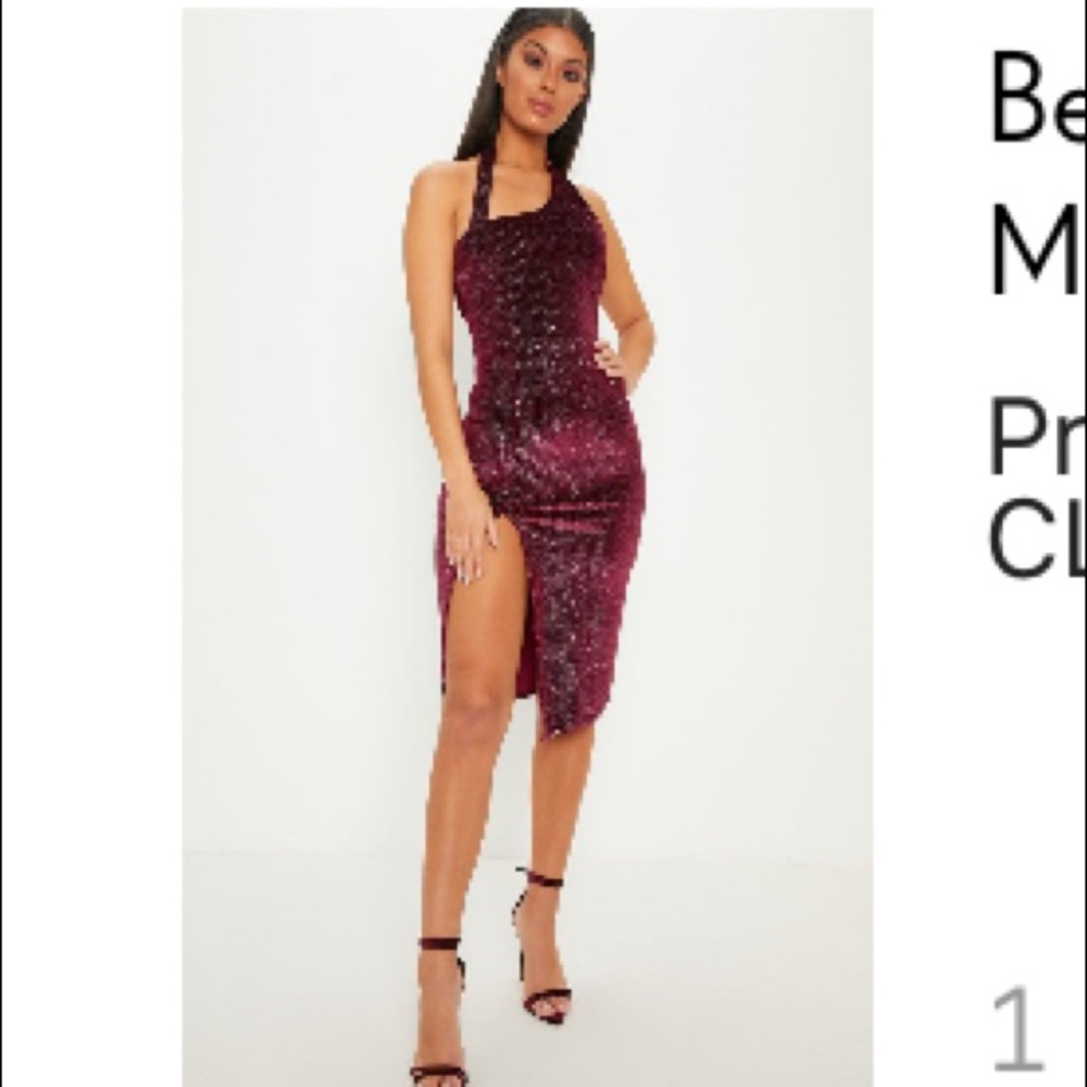 Red midi dress